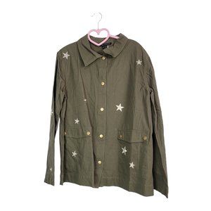 ENGLISH FACTORY Twill Star Army Utility Jacket Military Womens